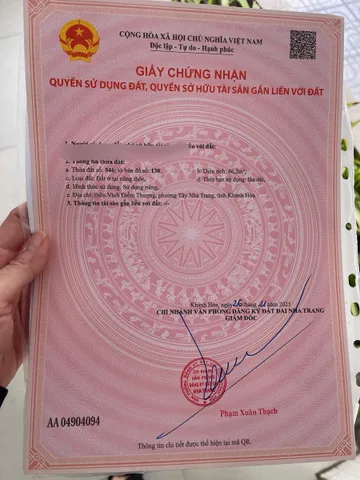BÁN LÔ ĐẤT ĐẸP SÁT ĐƯỜNG D30 Ở PHƯỜNG TÂY NHA TRANG , KHÁNH HOÀ . DT 66,2 m2 , FULL ĐẤT ODT . GIÁ 2 TỶ 250 TRIỆU