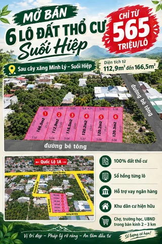 Bán Đất 160m2 giá 565 triệu tại Xã Suối Hiệp Huyện Diên Khánh Khánh Hòa