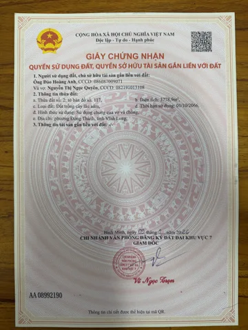 Bán Đất 5051m2 giá 12 tỷ tại Đường Quốc lộ 54 Xã Đông Thành Thị xã Bình Minh Vĩnh Long