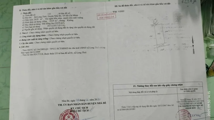 Bán Đất 2419m2 giá 4.84 tỷ tại Đường Nguyễn Hữu Thọ Xã Long Thới Huyện Nhà Bè TP. Hồ Chí Minh