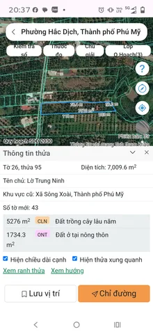 Bán Đất 7009m2 giá 17.5 tỷ tại Xã Sông Xoài Thành phố Phú Mỹ Bà Rịa - Vũng Tàu