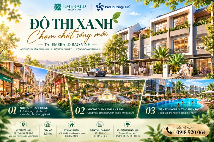 🌿 EMERALD BAO VINH – ĐÓN ĐẦU NHỊP SỐNG MỚI TẠI BỜ BẮC HUẾ 🏡✨