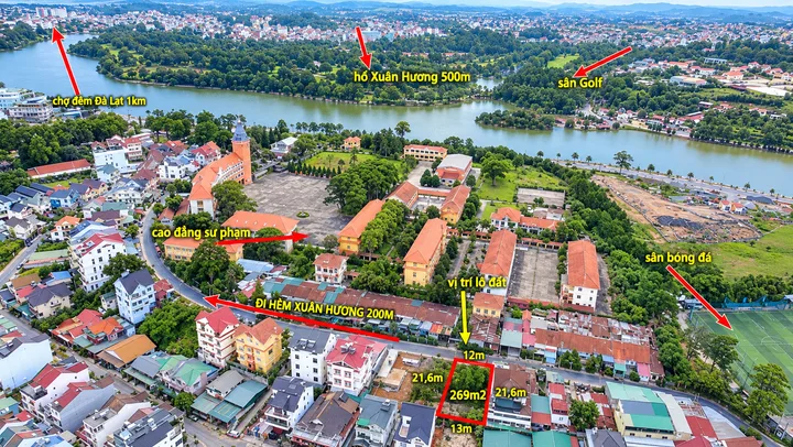 Bán Đất 269m2 có sẵn 269 m2 thổ cư giá 🔥21.5 tỷ tại Đường Yersin Phường 10 Thành phố Đà Lạt Lâm Đồng