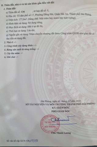 10.2026.Bán Đất 177m2 mặt đường Nguyễn Bỉnh Khiêm.giá 8.1 tỷ tại Phường Đằng Hải Quận Hải An Hải Phòng. liên hệ 0362558882