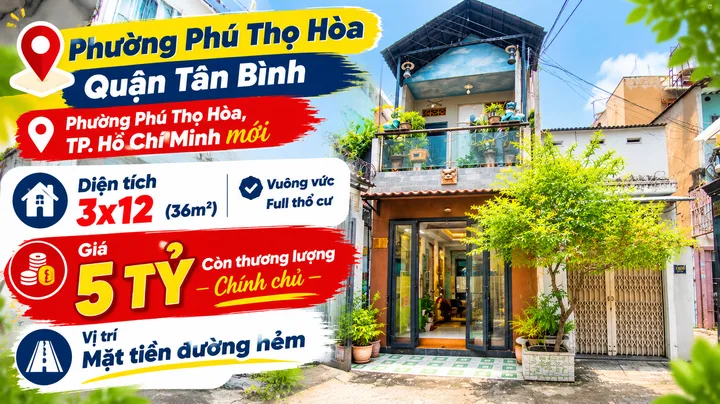 Cần bán bất động sản tại 14/12 Tân Quý, Phường Phú Thọ Hoà, Quận Tân Bình