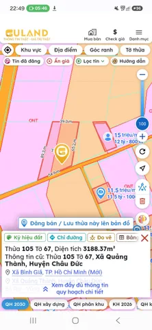 Bán Đất 3189m2 giá 47 tỷ tại Xã Bình Giã Huyện Châu Đức Bà Rịa - Vũng Tàu