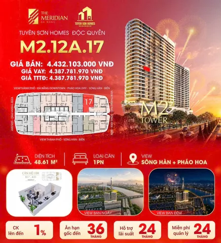 Độc quyền quỹ căn 2 PN tầm view pháo hoa DIFF, sông hàn Masteri Rivera Đà Nẵng, chiết khấu lên đến 18%