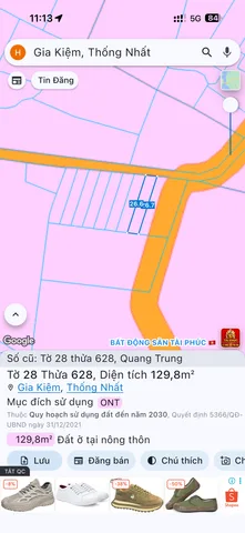 Bán Đất 129m2 có sẵn 129 m2 thổ cư giá 1.250 tỷ tại Đường DT762 Xã Gia Kiệm Huyện Thống Nhất Đồng Nai