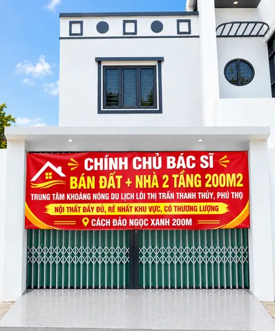 CHÍNH CHỦ BÁC SĨ BÁN ĐẤT + NHÀ 2 TẦNG 200M2, TRUNG TÂM KHOÁNG NÓNG DU LỊCH LÕI THỊ TRẤN THANH THỦY, PHÚ THỌ, RẺ NHẤT KHU VỰC, CÓ THƯƠNG LƯỢNG, CÁCH ĐẢO NGỌC XANH 200M