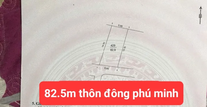 Bán Đất 82.5m2 có sẵn 82.5 m2 thổ cư giá 3.45 tỷ tại Xã Phú Minh Huyện Sóc Sơn Hà Nội