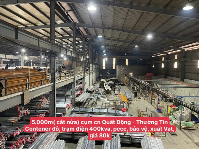 Cho thuê Kho, nhà xưởng 5000m2 giá 80 ngàn tại Đường Quốc lộ 1A Xã Quất Động Huyện Thường Tín Hà Nội