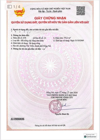 Bán Đất hai mặt tiền hẻm  575m2(24mx23m) qui hoạch đất ở giá 3.5 tỷ tại Xã Thạnh Phú Huyện Vĩnh Cửu Đồng Nai (Nay Phường Tân Triều,thành phố Đồng Nai )