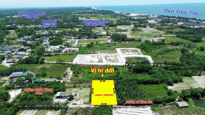 Bán Đất 1365m2 có sẵn 950 m2 thổ cư giá 4 tỷ tại Xã Triệu Vân Huyện Triệu Phong Quảng Trị