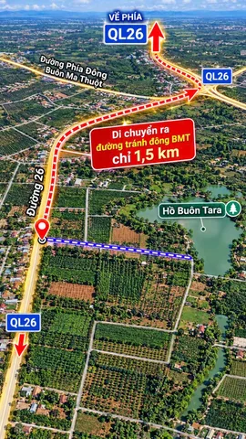 Bán Đất 2800m2 có sẵn 60 m2 thổ cư giá 7.9 tỷ tại Xã Hòa Đông Huyện Krông Pắc Đắk Lắk