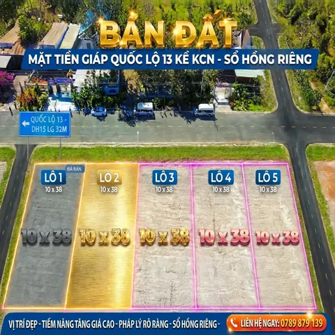 Bán Đất 378m2 có sẵn 100 m2 thổ cư 1tỷ999 tại Đường Quốc lộ 13, P. Minh Hưng
