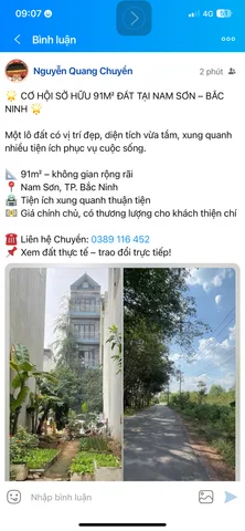 Bán Đất 68m2 có sẵn 68 m2 thổ cư giá 1.46 tỷ tại Đường Quốc Lộ 18 - Chọn - Phường Nam Sơn Bắc Ninh