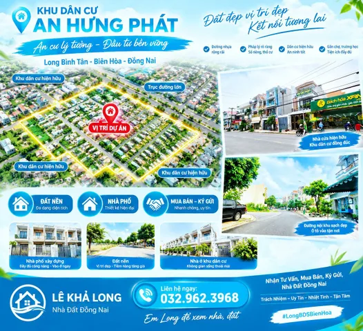 Quỹ Đất Khu Dân Cư An Hưng Phát Phường Long Bình Tân Thành phố Biên Hòa Đồng Nai