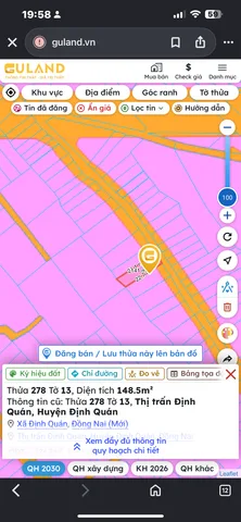 Bán Đất 848m2 có sẵn 822 m2 thổ cư giá 4.2 tỷ tại Thị trấn Định Quán Huyện Định Quán Đồng Nai