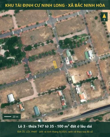 Bán đất tái định cư Ninh Long - 100m² thổ cư gần ngã tư, 1,6 tỷ