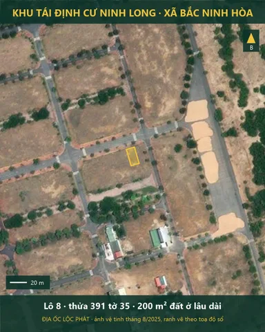 Bán đất tái định cư Ninh Long - 200m² đường nhựa, sổ mới 2025, 2,1 tỷ