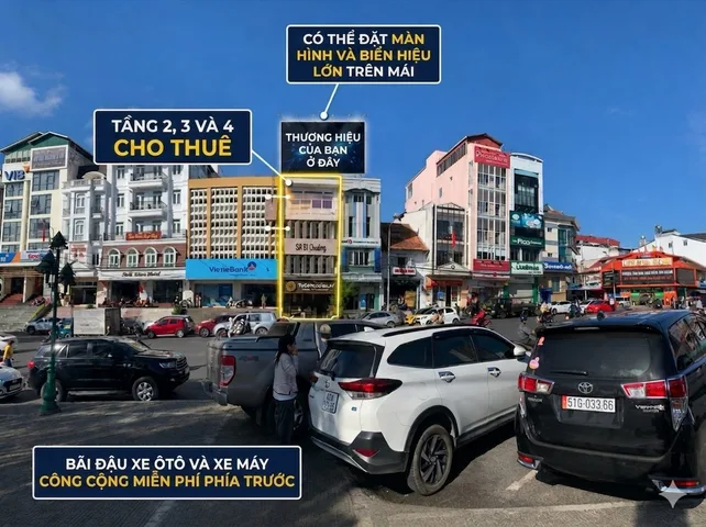 Mặt bằng thương mại flagship cao cấp — chợ đà lạt / khu hòa bình — 2 mặt tiền đường — 320 m²