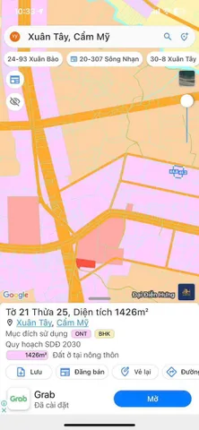 Bán Đất 1425.8m2 có sẵn 300 m2 thổ cư giá 2.96 tỷ tại Xã Xuân Tây Huyện Cẩm Mỹ Đồng Nai