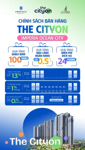 🎁 BÙNG NỔ ƯU ĐÃI ĐỢT 1: TẶNG 100 TRIỆU EARLY BIRD & CK TỚI 13% TẠI THE CITYON