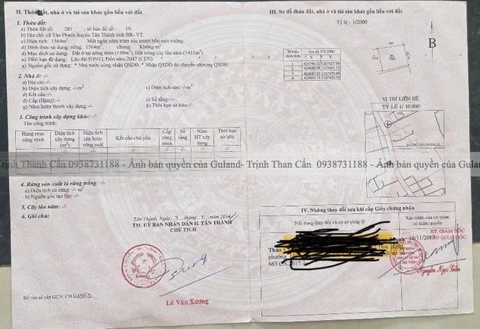 Bán Đất 1564m2 có sẵn 149 m2 thổ cư giá 30 tỷ tại Xã Tân Phước Thành phố Phú Mỹ Bà Rịa - Vũng Tàu