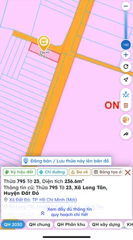 Bán Đất 236m2 có sẵn 118 m2 thổ cư giá 1.9 tỷ tại Xã Long Tân Huyện Đất Đỏ Bà Rịa - Vũng Tàu