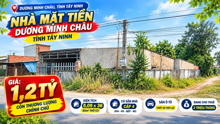 Căn nhà toạ lạc tại xã Phước Minh, Dương Minh Châu, Tỉnh Tây Ninh