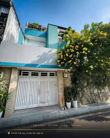 Bán Mặt tiền Thất Sơn Cư xá Bắc Hải Quận 10, 5,4m x 25m CN: 143m2, kinh doanh tốt, 33 Tỷ