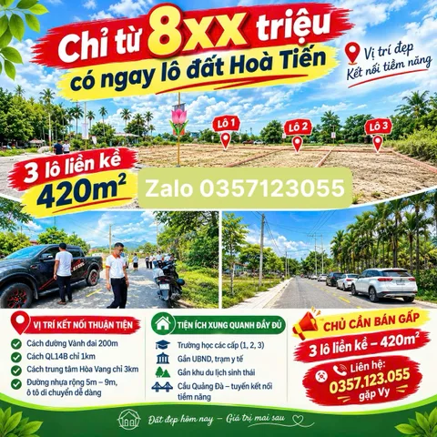 Bán Đất 140m2  giá 890 triệu Hòa Tiến