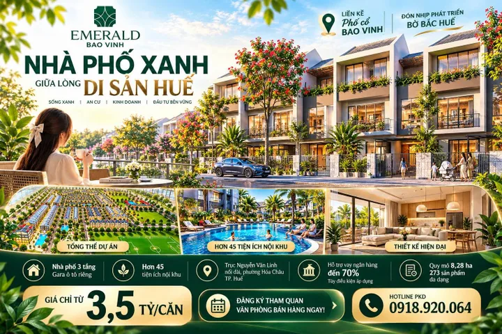 💎 EMERALD BAO VINH – NHÀ PHỐ 3 TẦNG, GIÁ TỪ 3,5 TỶ