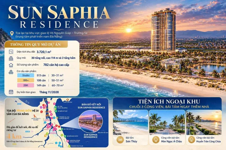 ✨SUN SAPHIA chỉ từ 1,9 tỷ Sở Hữu căn hộ Biển Đà Năng - đầu tư - An cư!