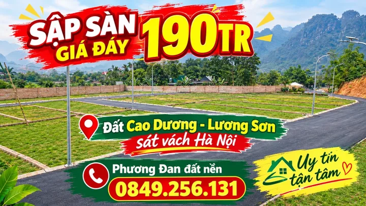 Bán Đất 51m2 có sẵn 50 m2 thổ cư giá 230 triệu tại Xã Cao Dương Huyện Lương Sơn Hòa Bình