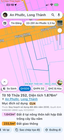 Bán Đất 3317m2 giá 20 tỷ tại Xã An Phước Huyện Long Thành Đồng Nai