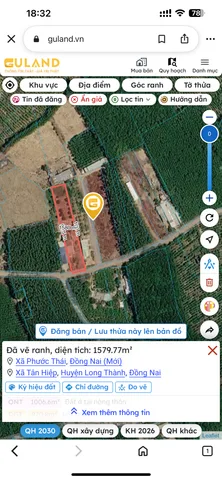 Bán Đất 1570m2 giá 3.3 tỷ tại Xã Tân Hiệp Huyện Long Thành Đồng Nai
