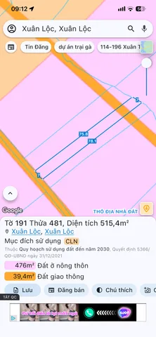 Bán Đất 513m2 có sẵn 80 m2 thổ cư giá 750 triệu tại Xã Xuân Trường Huyện Xuân Lộc Đồng Nai