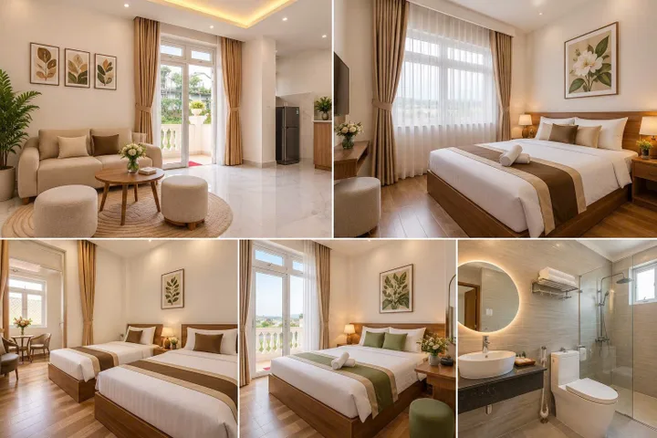 Cho thuê Khách sạn 3 sao 46 phòng 2 mặt tiền giá 120 triệu tại Đường Nguyên Tử Lực Phường 8 Thành phố Đà Lạt Lâm Đồng