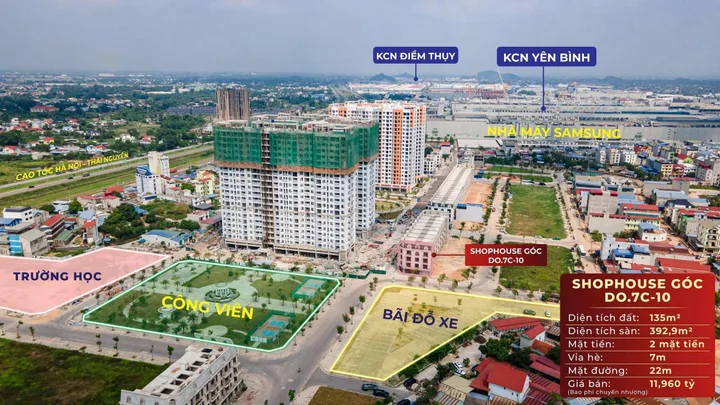 SHOPHOUSE GÓC 2 MẶT TIỀN – 200M ĐẾN CỔNG SAMSUNG, ĐÓN TRỌN DÒNG KHÁCH!
