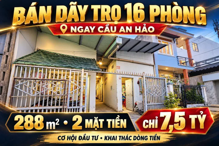 Bán Dãy trọ 16 phòng dòng tền 25tr/tháng – gần cầu An Hảo 288m²full TC chỉ 7,5 tỷ