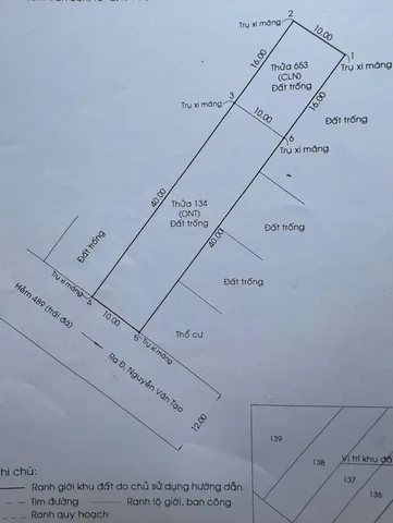 Bán Đất 560m2 có sẵn 400 m2 thổ cư giá 9.9 tỷ tại Đường Nguyễn Văn Tạo Xã Long Thới Huyện Nhà Bè TP. Hồ Chí Minh