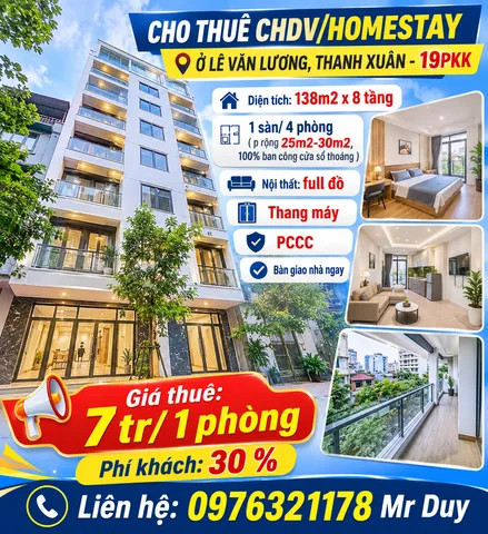 CHO THUÊ CHDV/HOMESTAY Ở LÊ VĂN LƯƠNG, THANH XUÂN - 19PKK