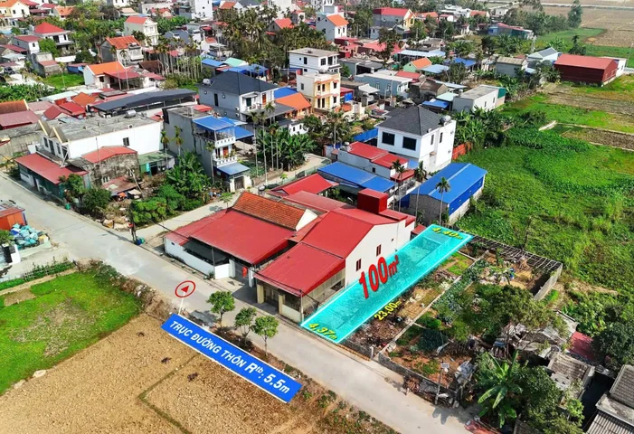 Bán Đất 100m2 giá 2.4 tỷ tại  Hoa Động nằm trên trục thôn rộng 5.5m.l/h:076.231.9990 e Thúy