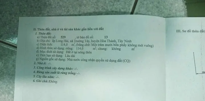 Bán Nhà riêng 114m2 có sẵn 114 m2 thổ cư giá 750 triệu tại Đường Ngô Quyền Xã Trường Tây Huyện Hòa Thành Tây Ninh