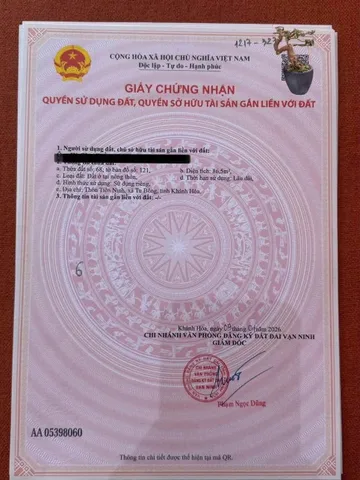 Bán Đất 96m2 có sẵn 98 m2 thổ cư giá 1.47 tỷ tại - Chọn - Xã Tu Bông Khánh Hòa