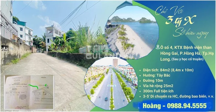 BÁN LÔ ĐẤT SAU BV ĐÔNG Y CỘT 8,PHƯỜNG HẠ LONG