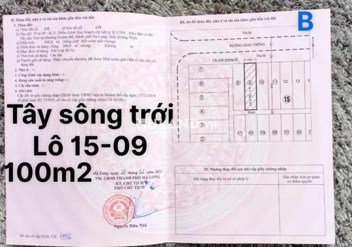 Đất KĐT Tây Sông Trới