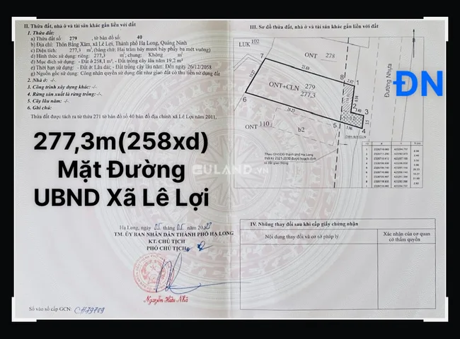 Đất Mặt Đường UBND Xã Lê Lợi