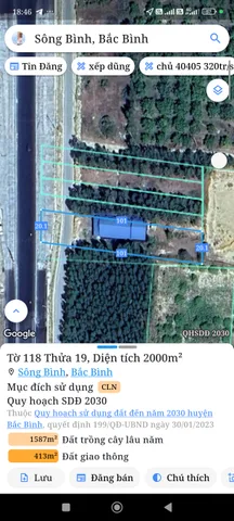 Bán  đất nông nghiệp 1400m² , giá 2 tỷ5 tại đường Quốc Lộ 28B, Xã Sông Bình, Huyện Bắc Bình, Bình Thuận